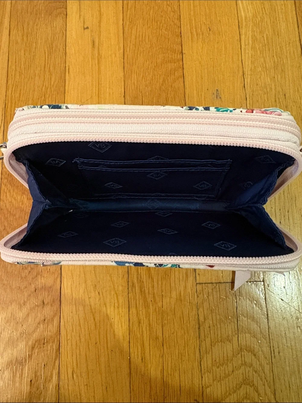 Vera Bradley All in One RFID Wallet Crossbody Wristlet Happiness Returns Pink